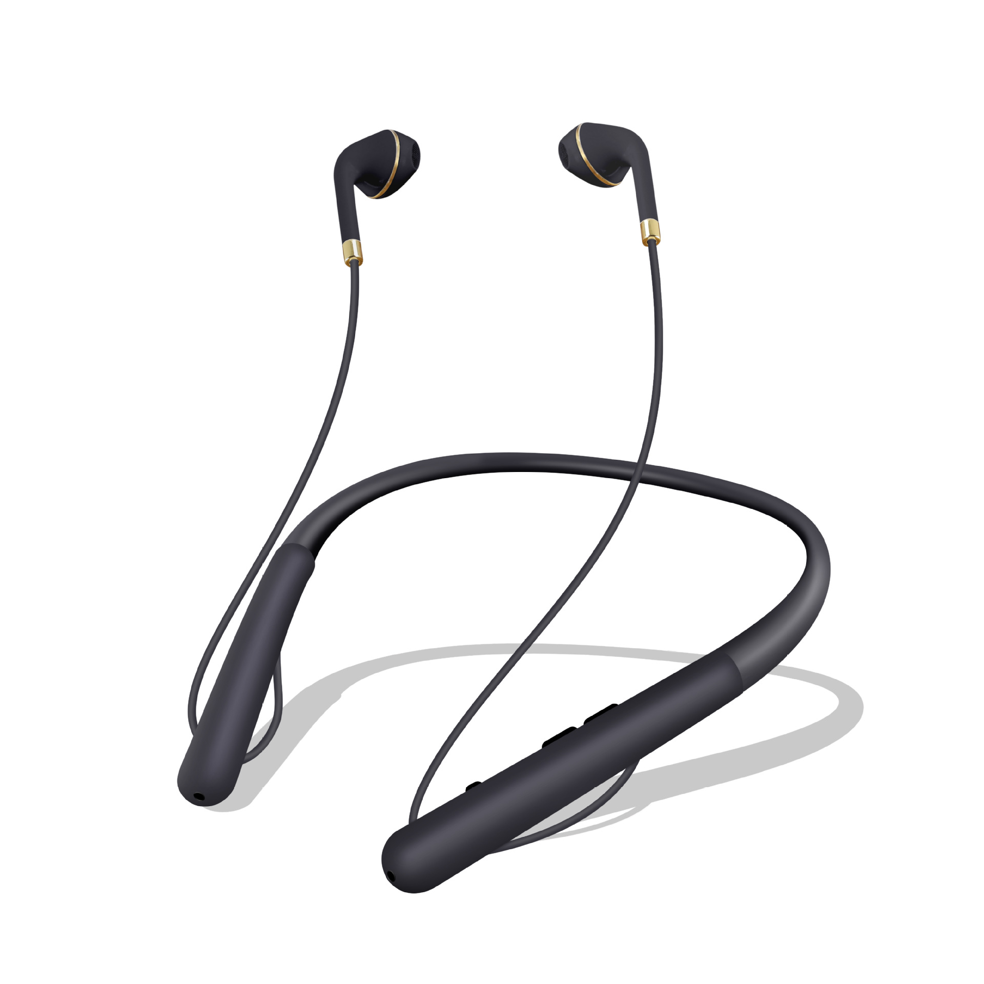 Slim Over the Neck Bluetooth EarPHONE Earbud with MicroSD Music Slot TF200 (Black)